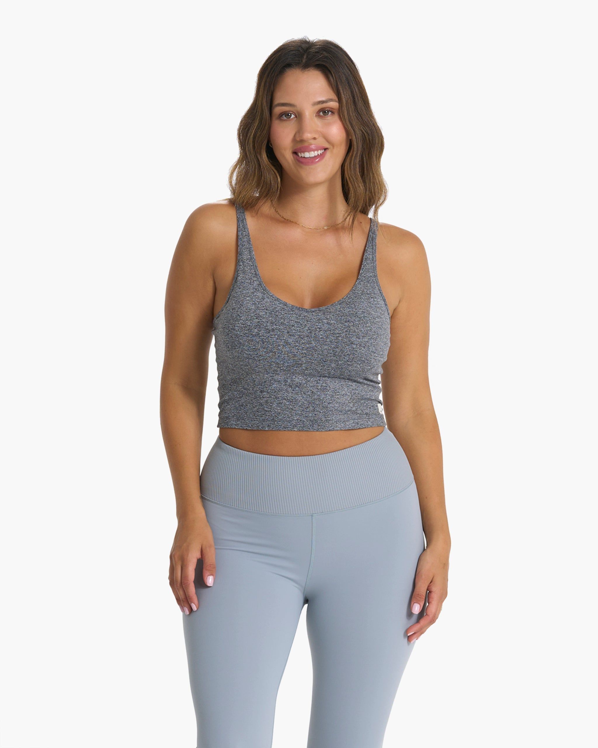 Halo Performance Crop | Heather Grey sold by Vuori product image thumbnail 2