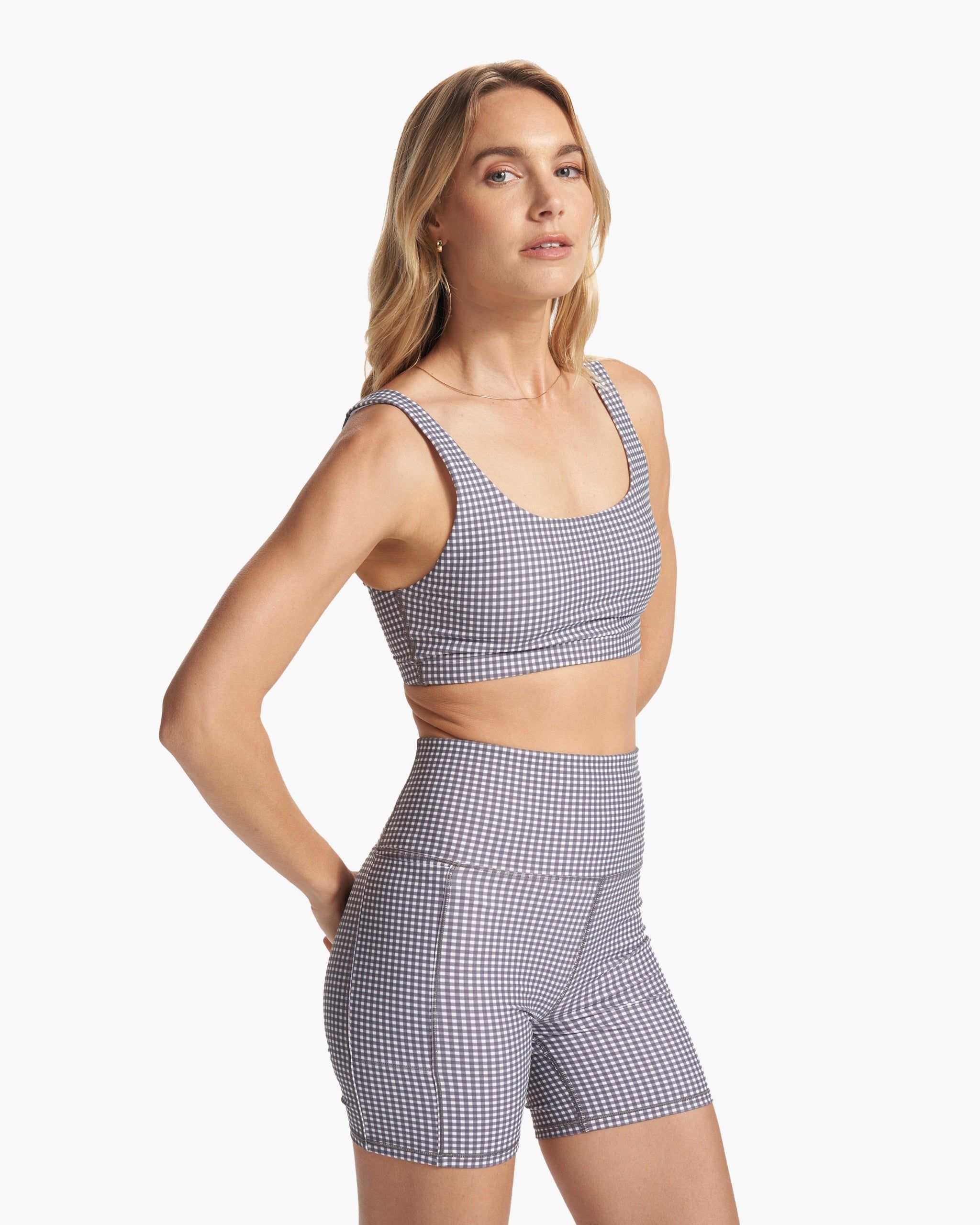 Daily Bra | White Gingham Plaid sold by Vuori product image thumbnail 2