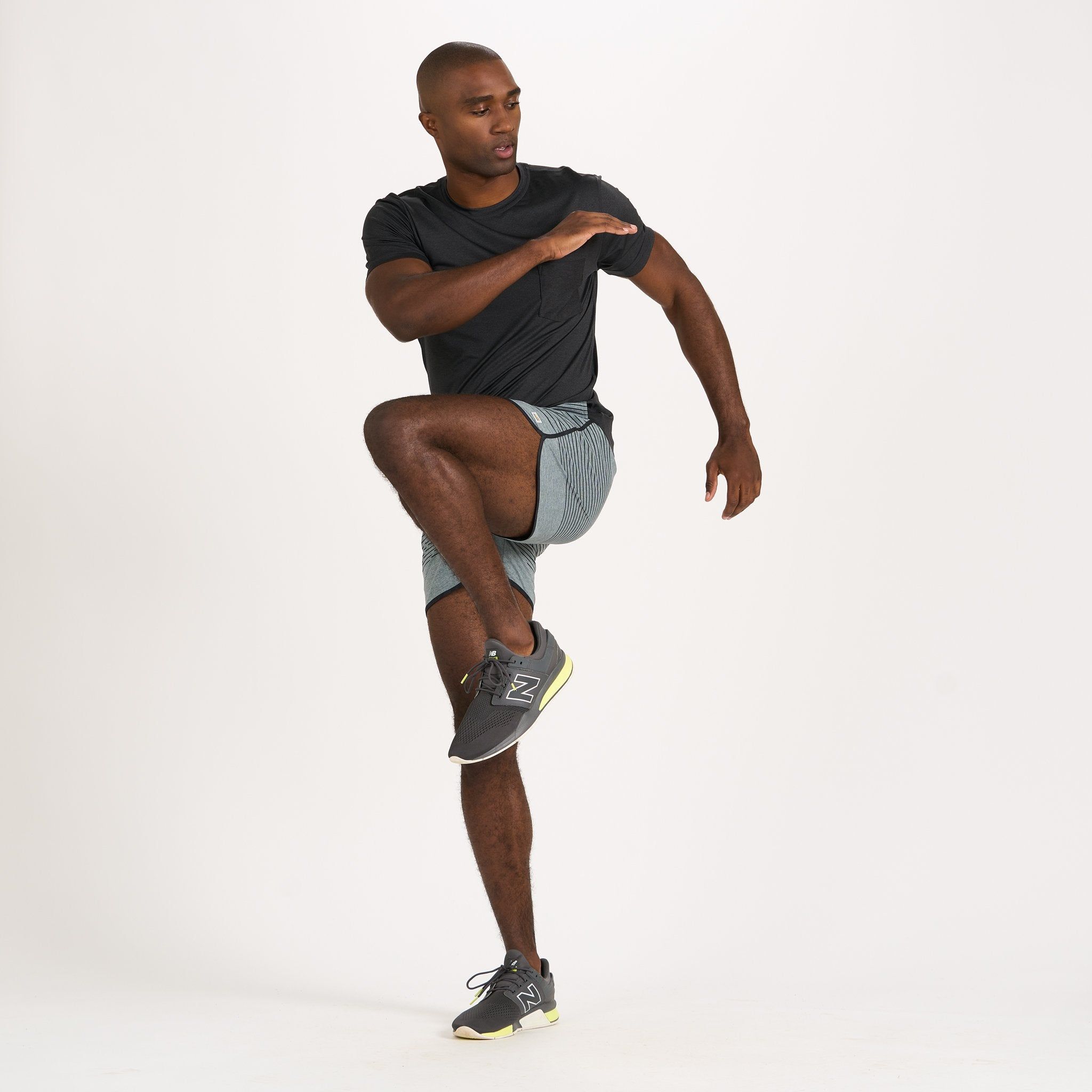 Banks Short 5" | Steel Blue Linen Texture Stripe sold by Vuori product image thumbnail 5