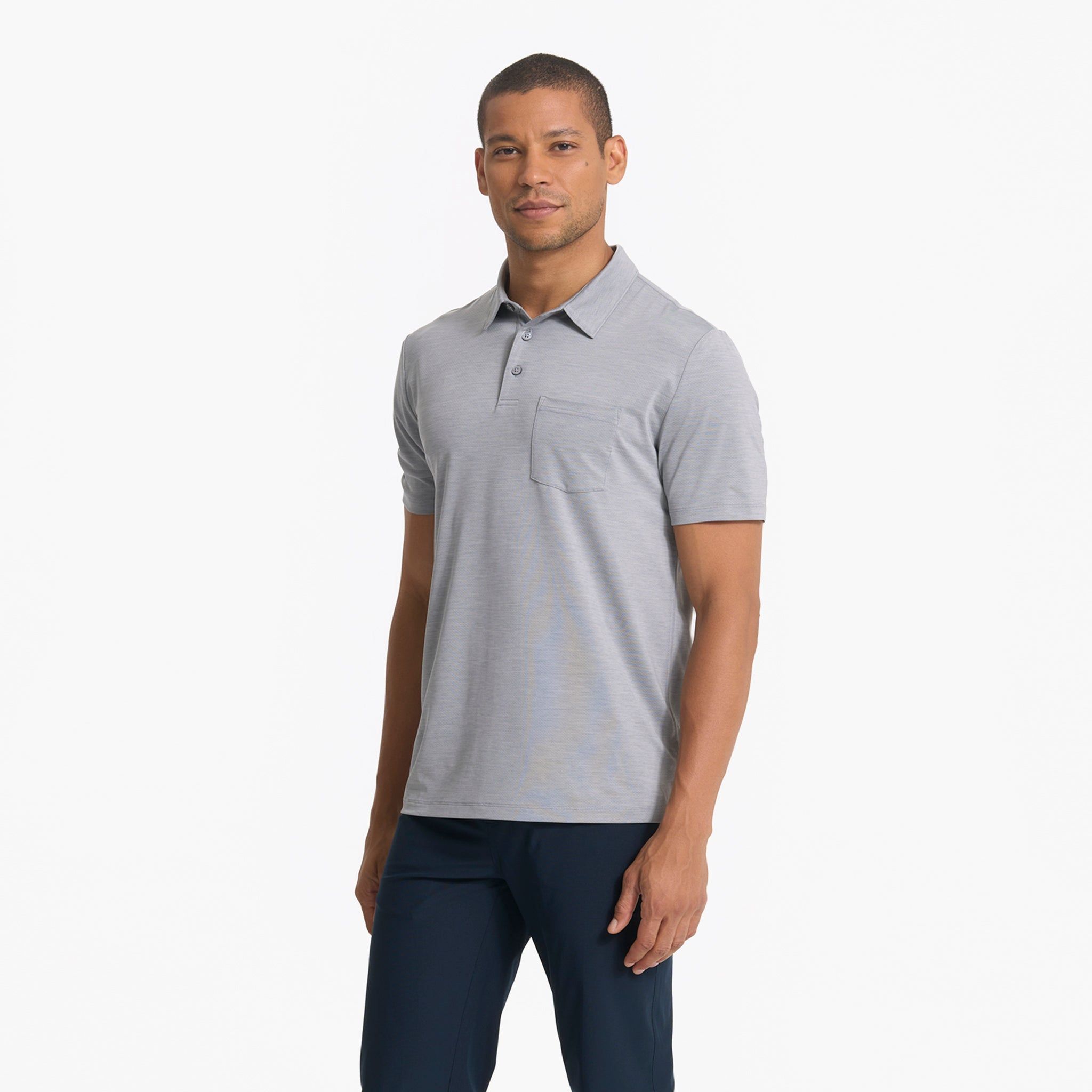 Zephyr Polo | Heather Grey sold by Vuori product image thumbnail 4