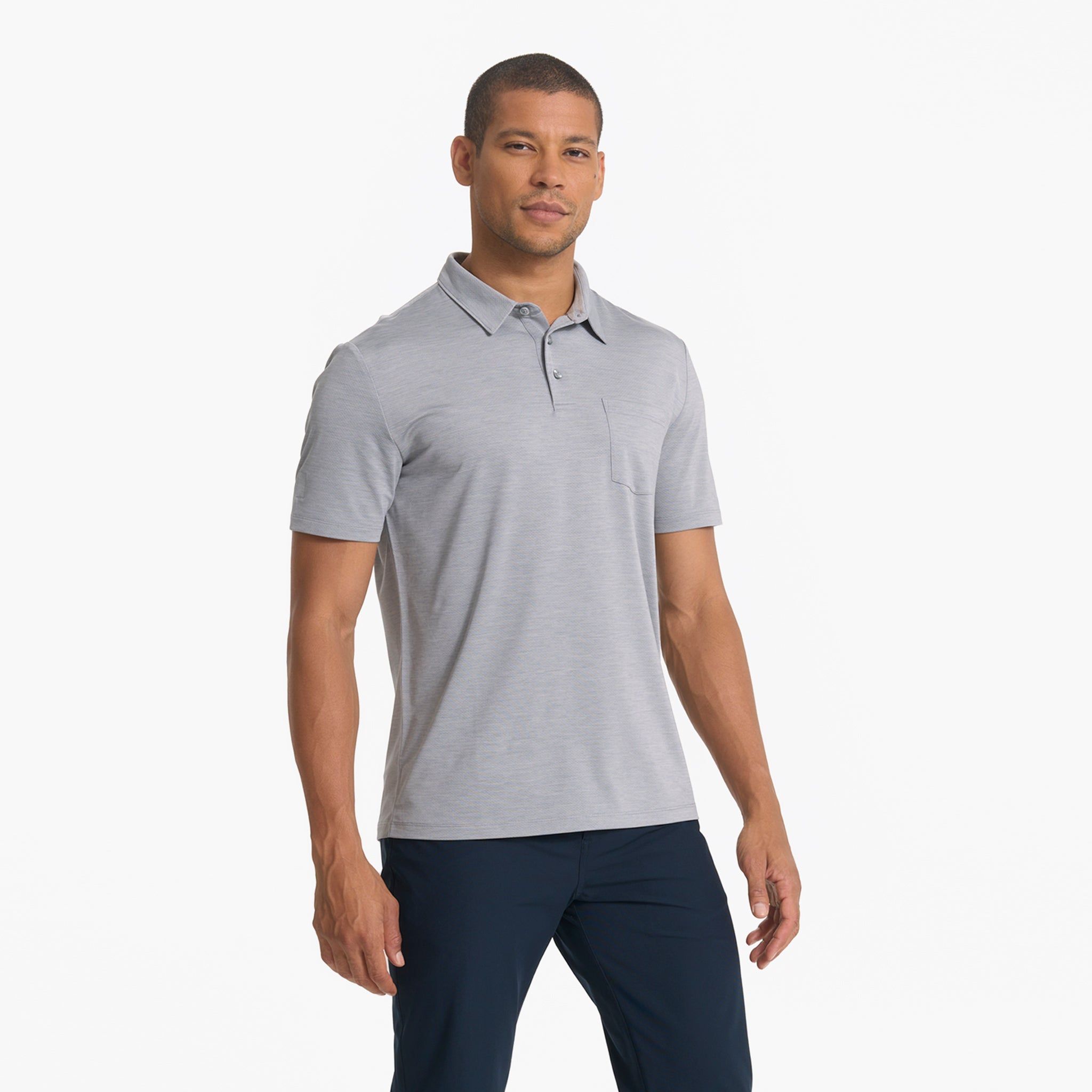 Zephyr Polo | Heather Grey sold by Vuori product image thumbnail 2