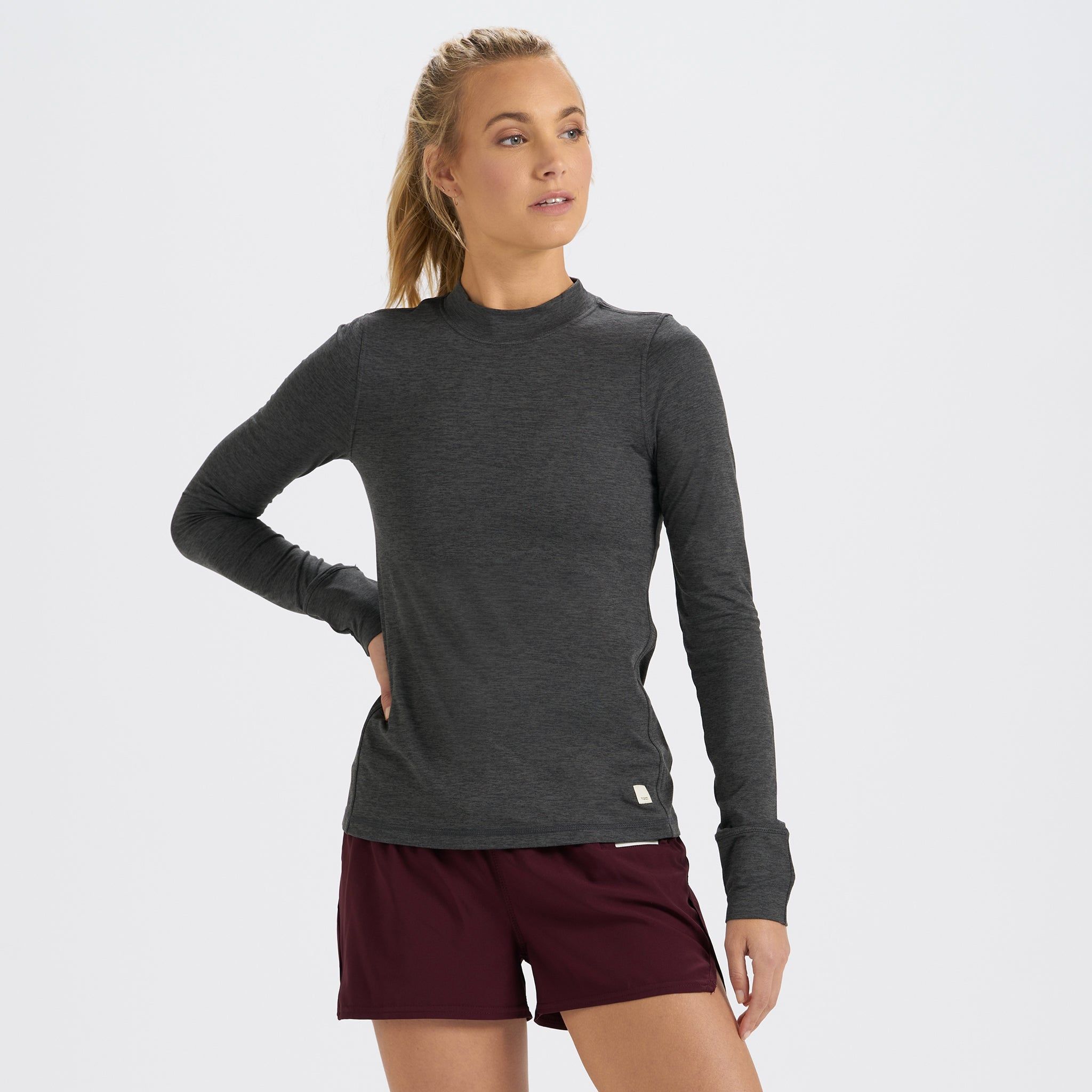 Long-Sleeve Lux Tee | Charcoal Heather sold by Vuori