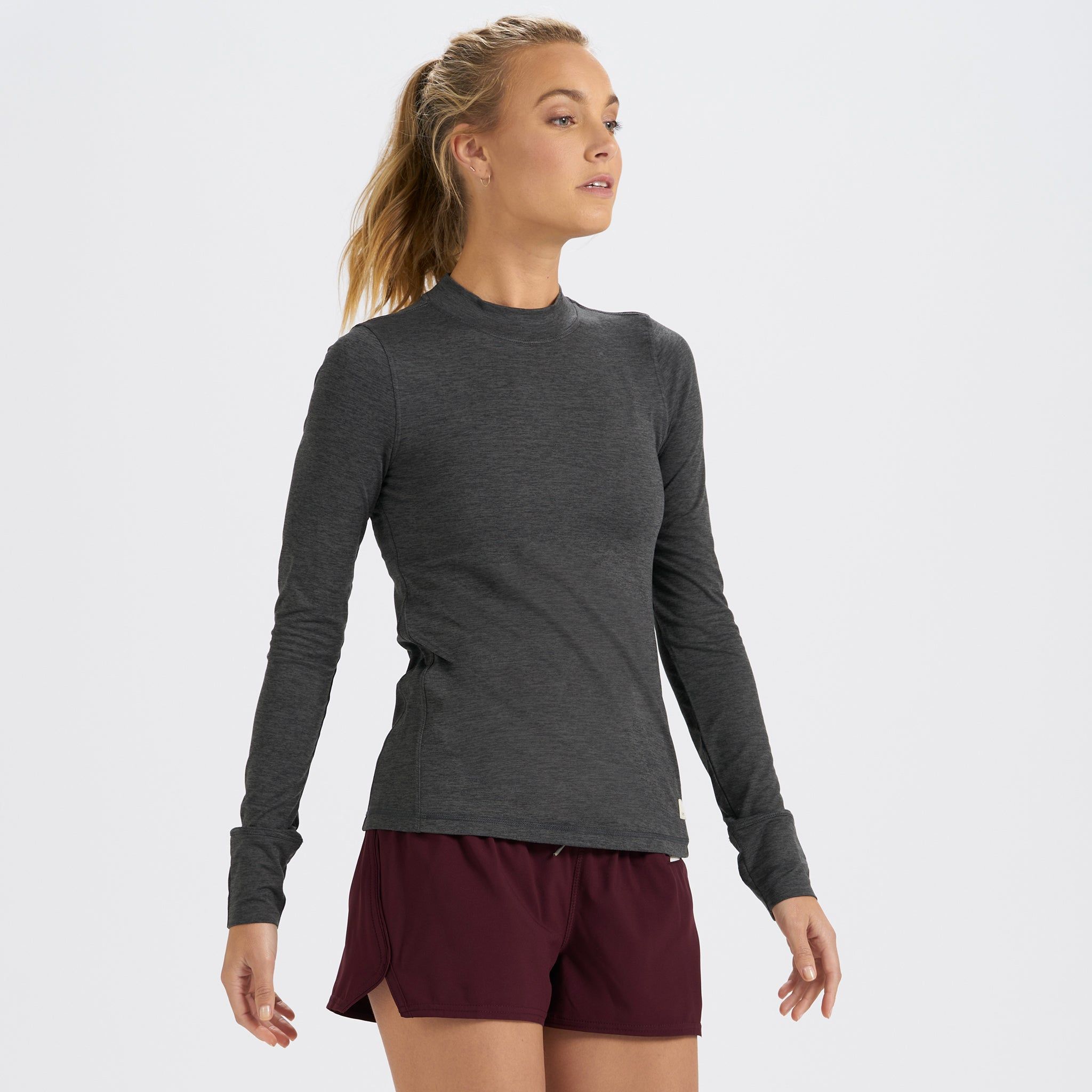 Long-Sleeve Lux Tee | Charcoal Heather sold by Vuori product image thumbnail 2