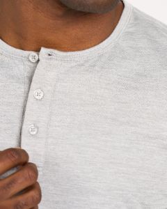 Long-Sleeve Ease Performance Henley | Light Heather Grey sold by Vuori