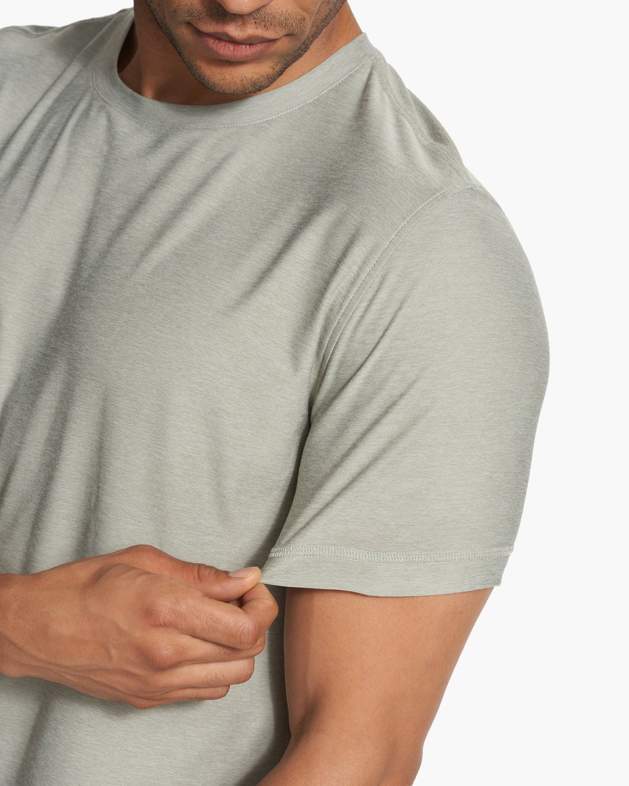 Strato Tech Tee | White Sage Heather sold by Vuori product image thumbnail 3