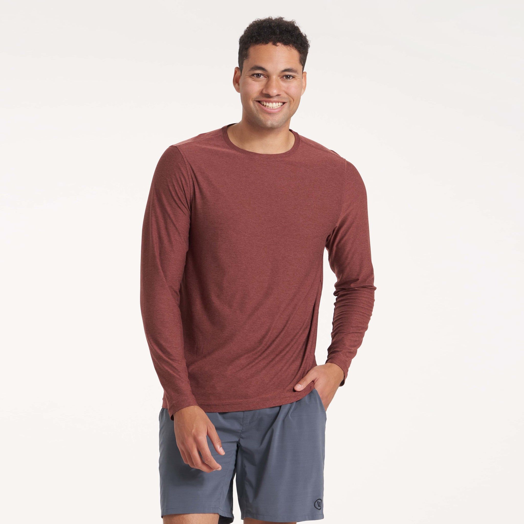 Long-Sleeve Strato Tech Tee | Cedar Heather sold by Vuori product image thumbnail 2