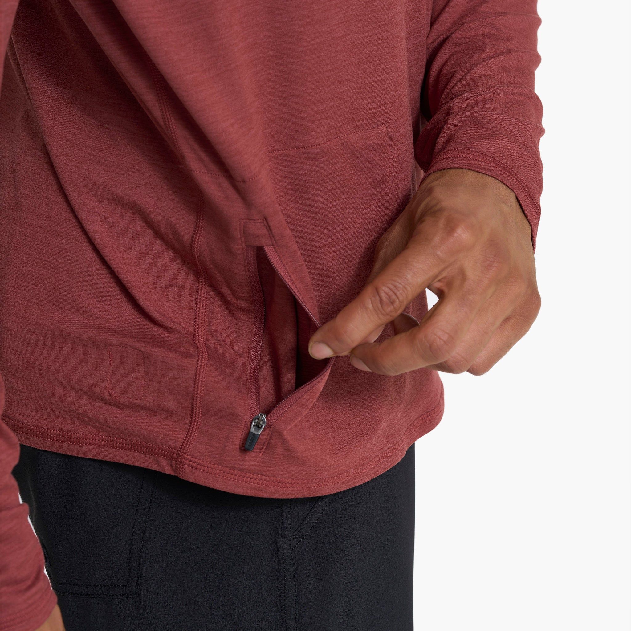 Ease Performance Half Zip | Currant Heather sold by Vuori product image thumbnail 6