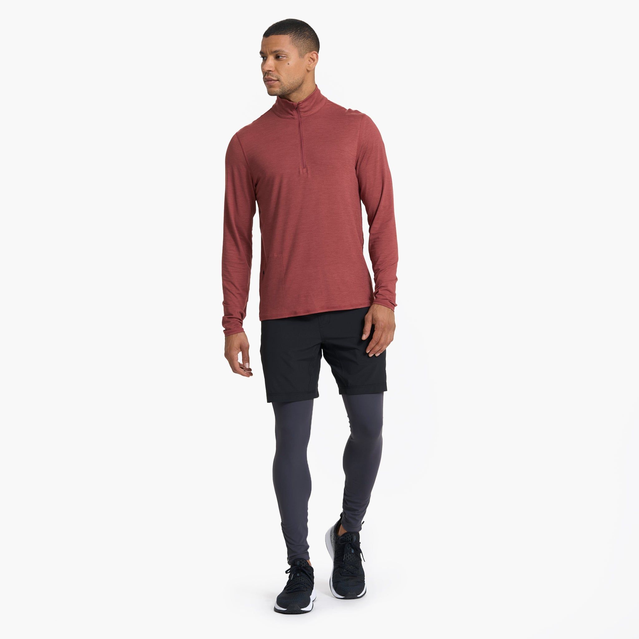 Ease Performance Half Zip | Currant Heather sold by Vuori product image thumbnail 5