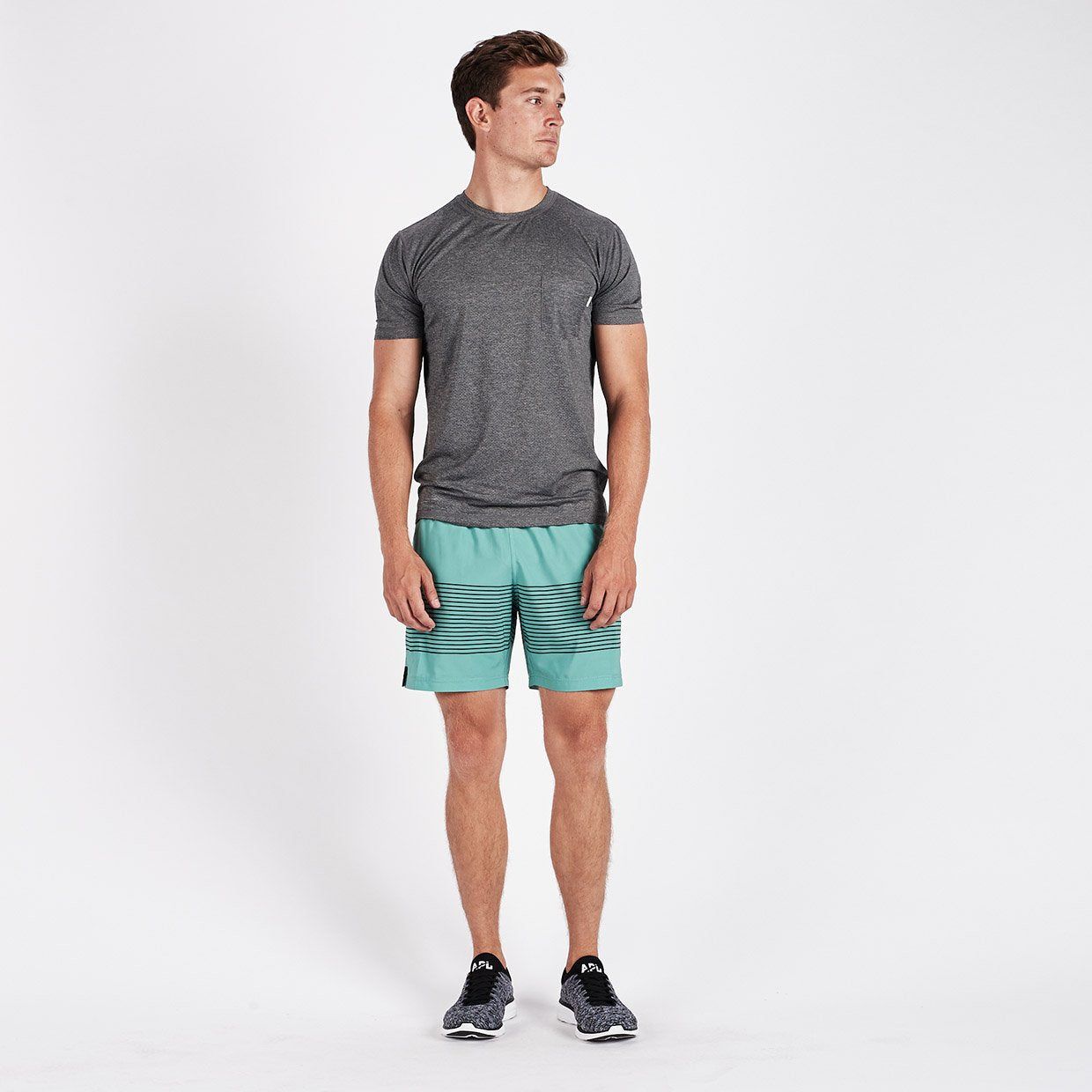 Rush Short | Aloe Black Stripe sold by Vuori product image thumbnail 7