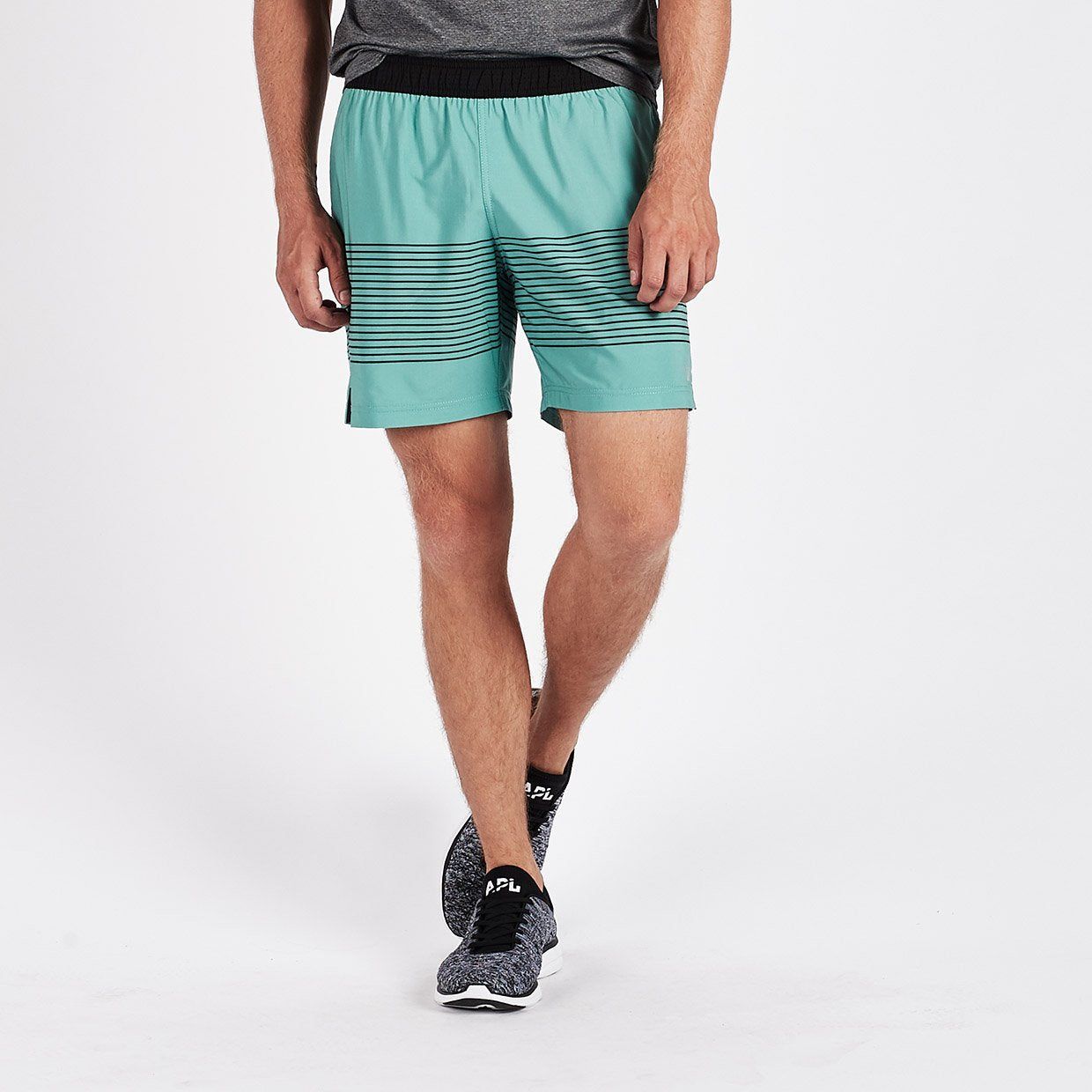 Rush Short | Aloe Black Stripe sold by Vuori product image thumbnail 2