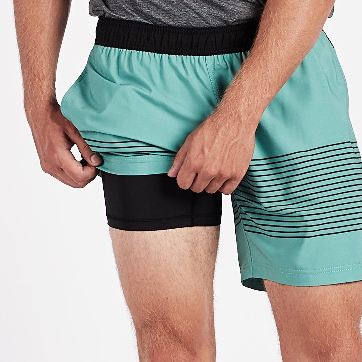 Rush Short | Aloe Black Stripe sold by Vuori product image thumbnail 6