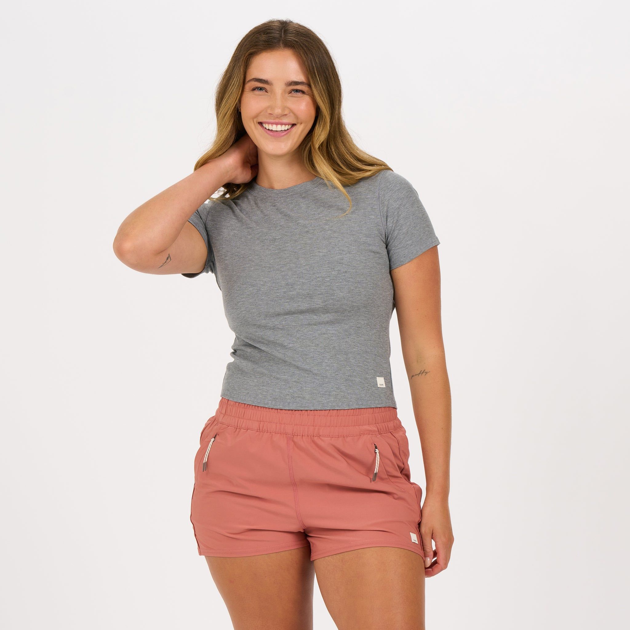 Pose Fitted Tee | Medium Heather Grey sold by Vuori