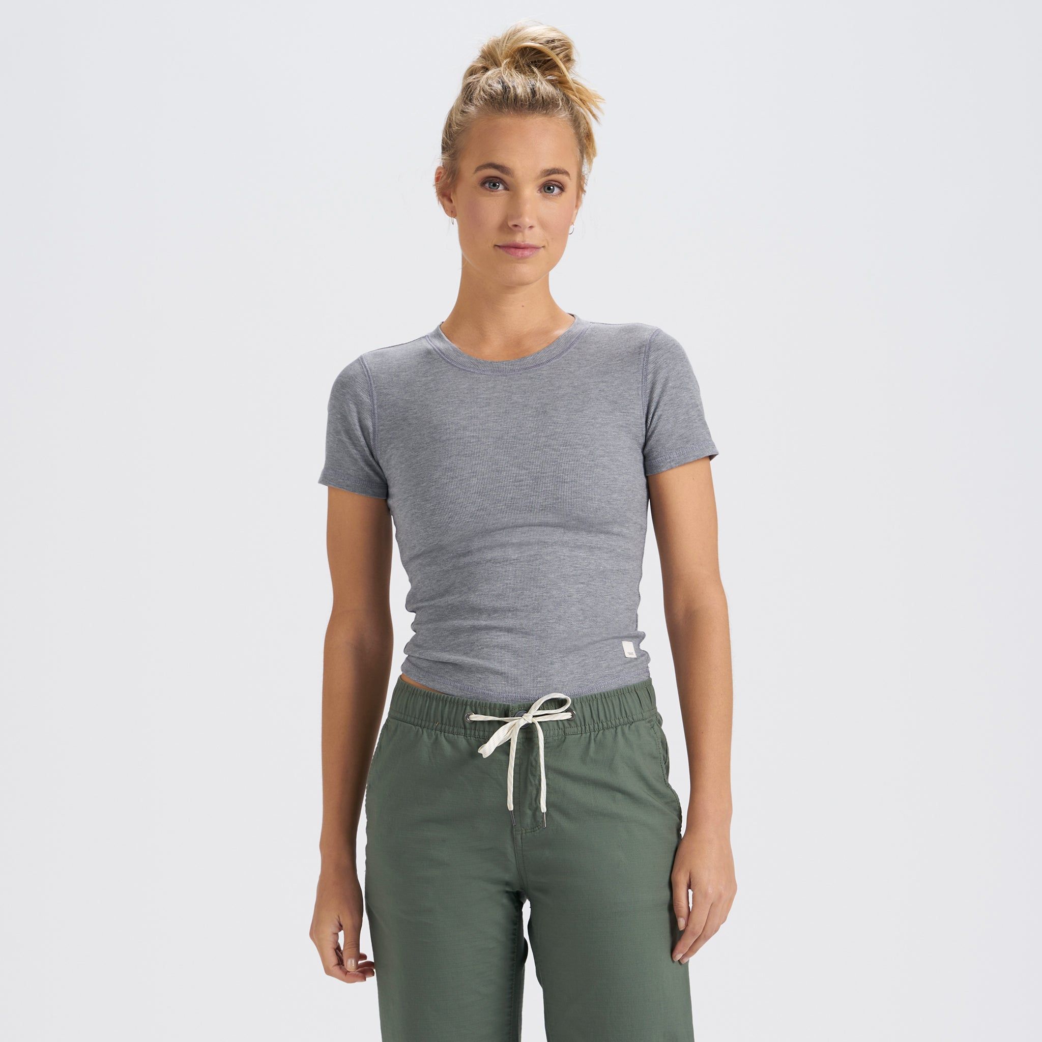 Pose Fitted Tee | Medium Heather Grey sold by Vuori product image thumbnail 7