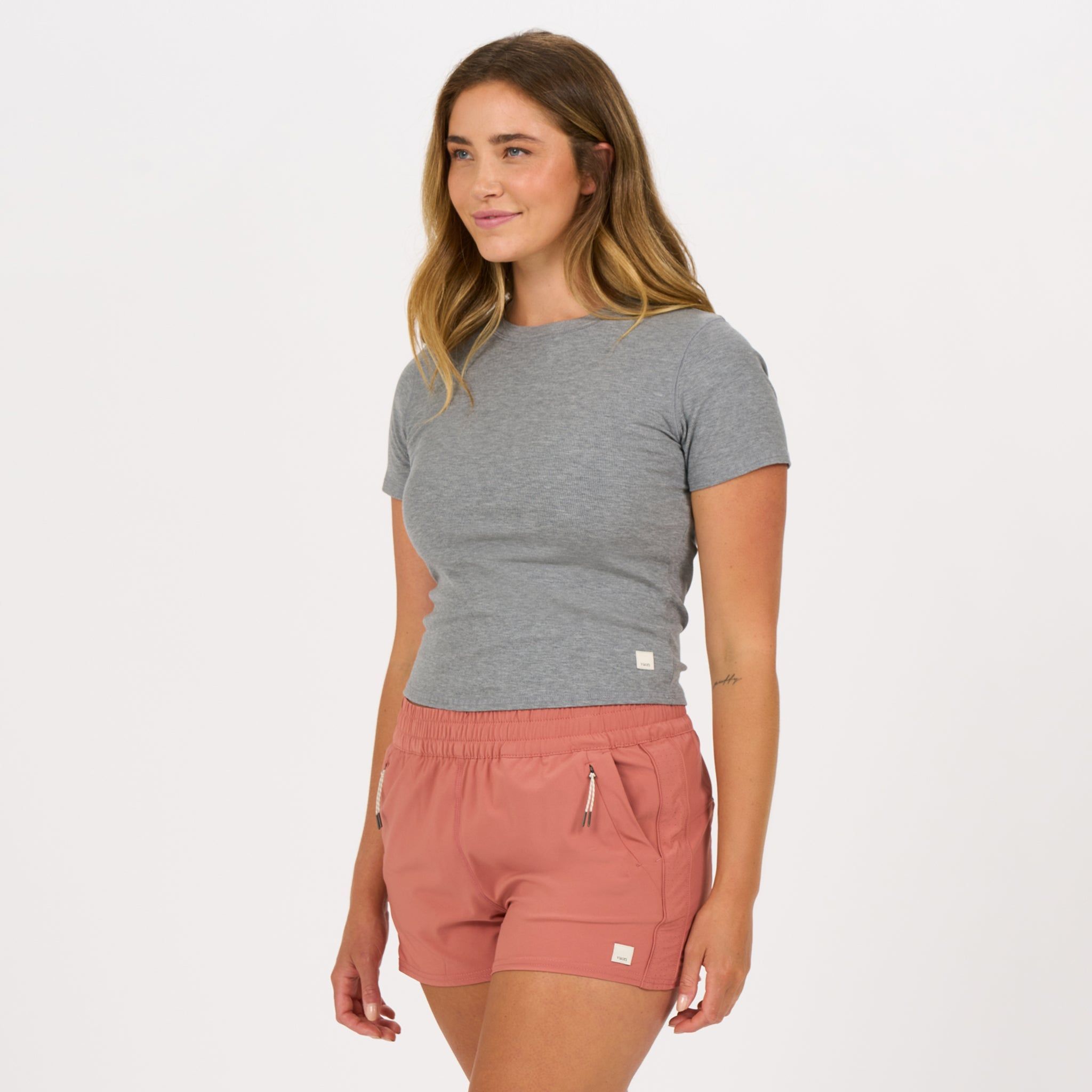Pose Fitted Tee | Medium Heather Grey sold by Vuori product image thumbnail 2