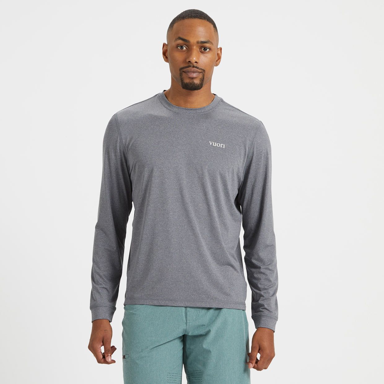 Long-Sleeve Uluwatu 2.0 Water Tee | Charcoal Heather sold by Vuori product image thumbnail 2