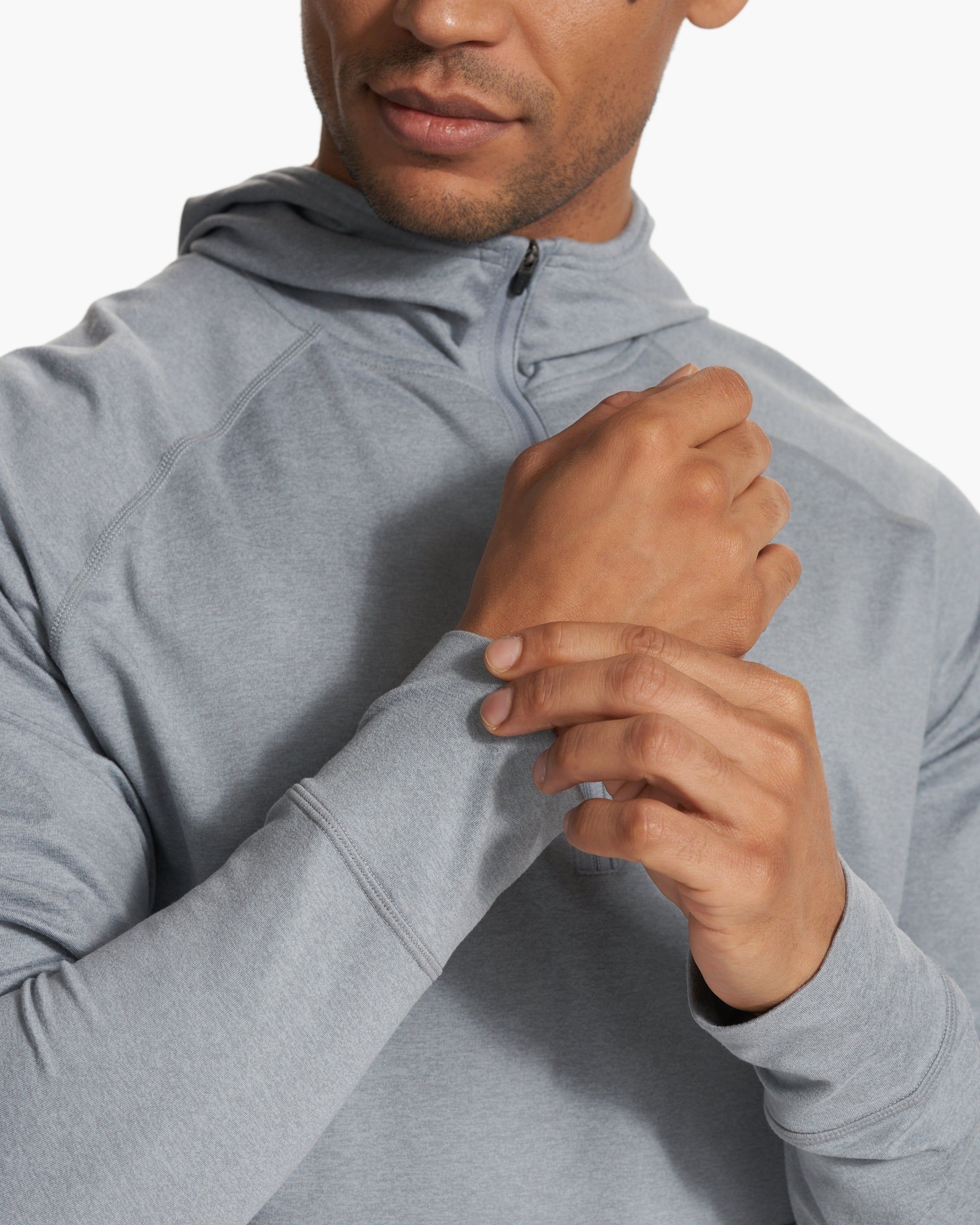 Ponto Performance Half Zip Hoodie | Steel Heather sold by Vuori product image thumbnail 3
