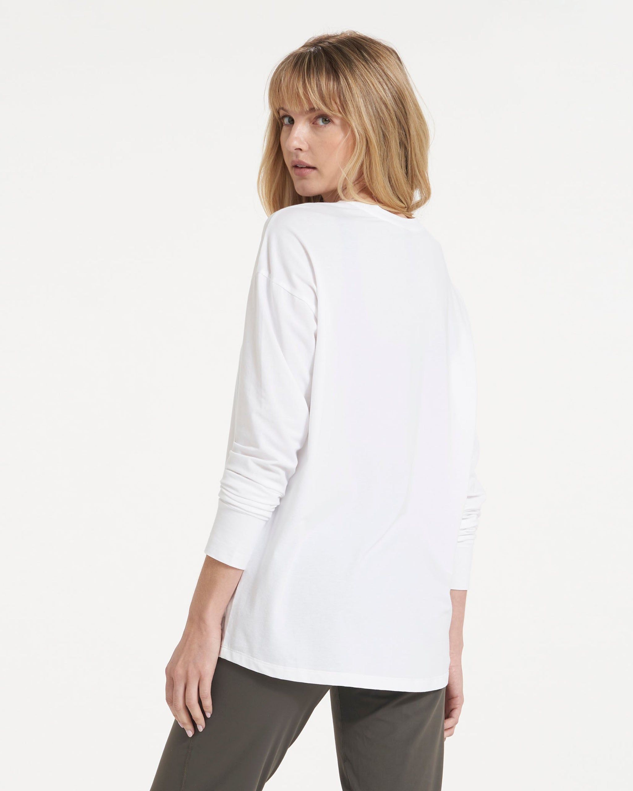 Long-Sleeve Feather Tee | White sold by Vuori product image thumbnail 2