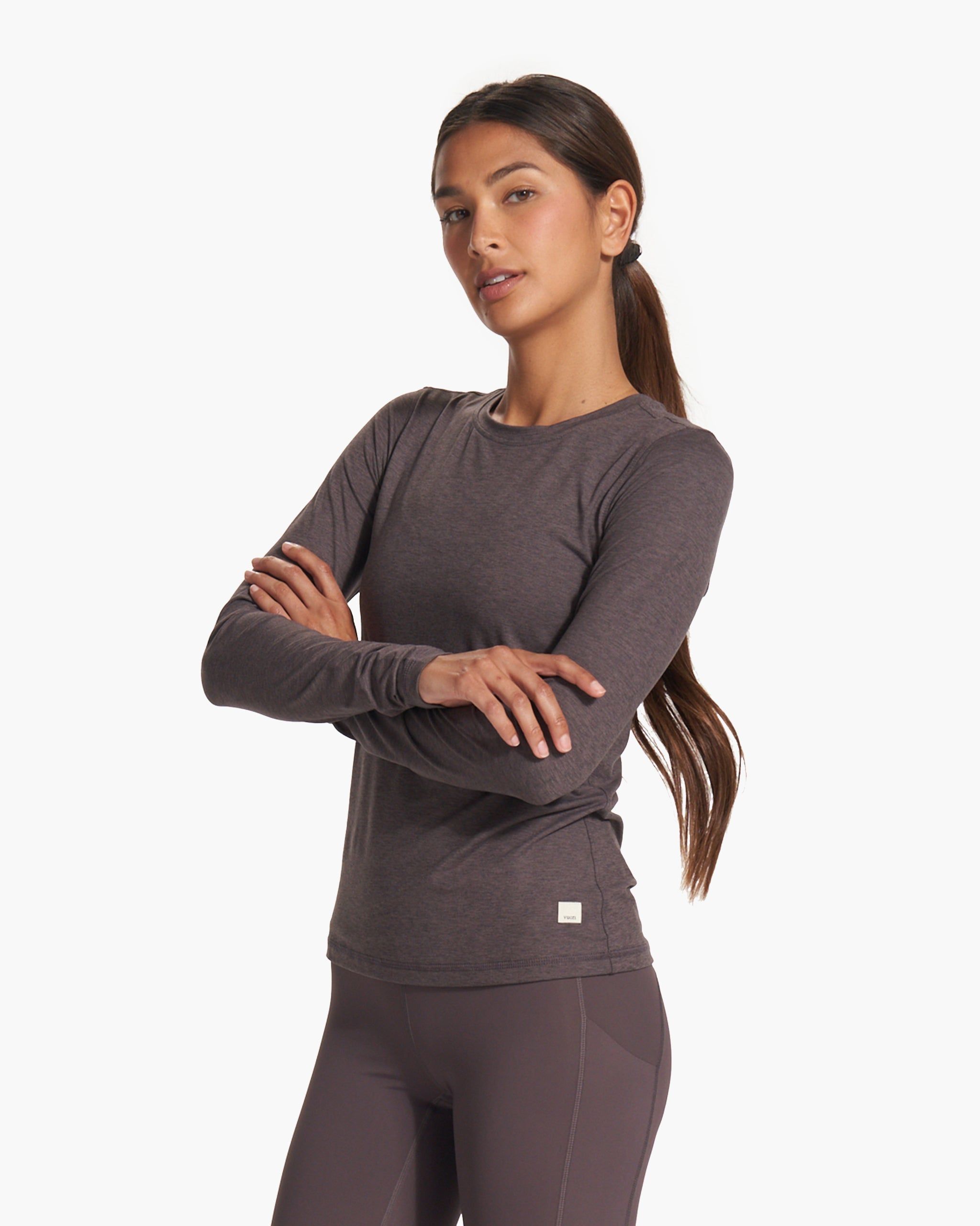 Long Sleeve Lux Crew | Plum Heather sold by Vuori product image thumbnail 2
