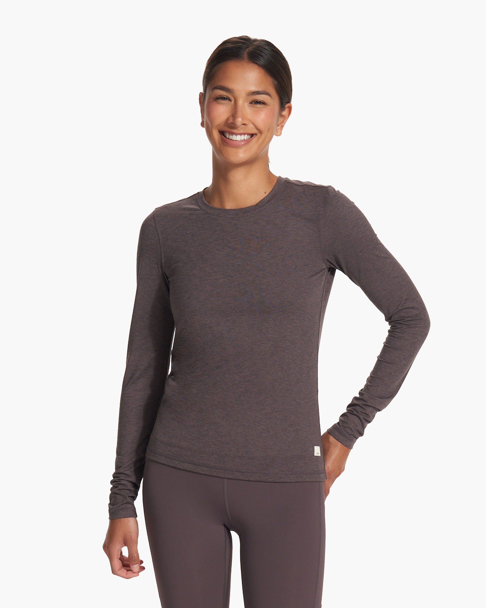 Long Sleeve Lux Crew | Plum Heather sold by Vuori