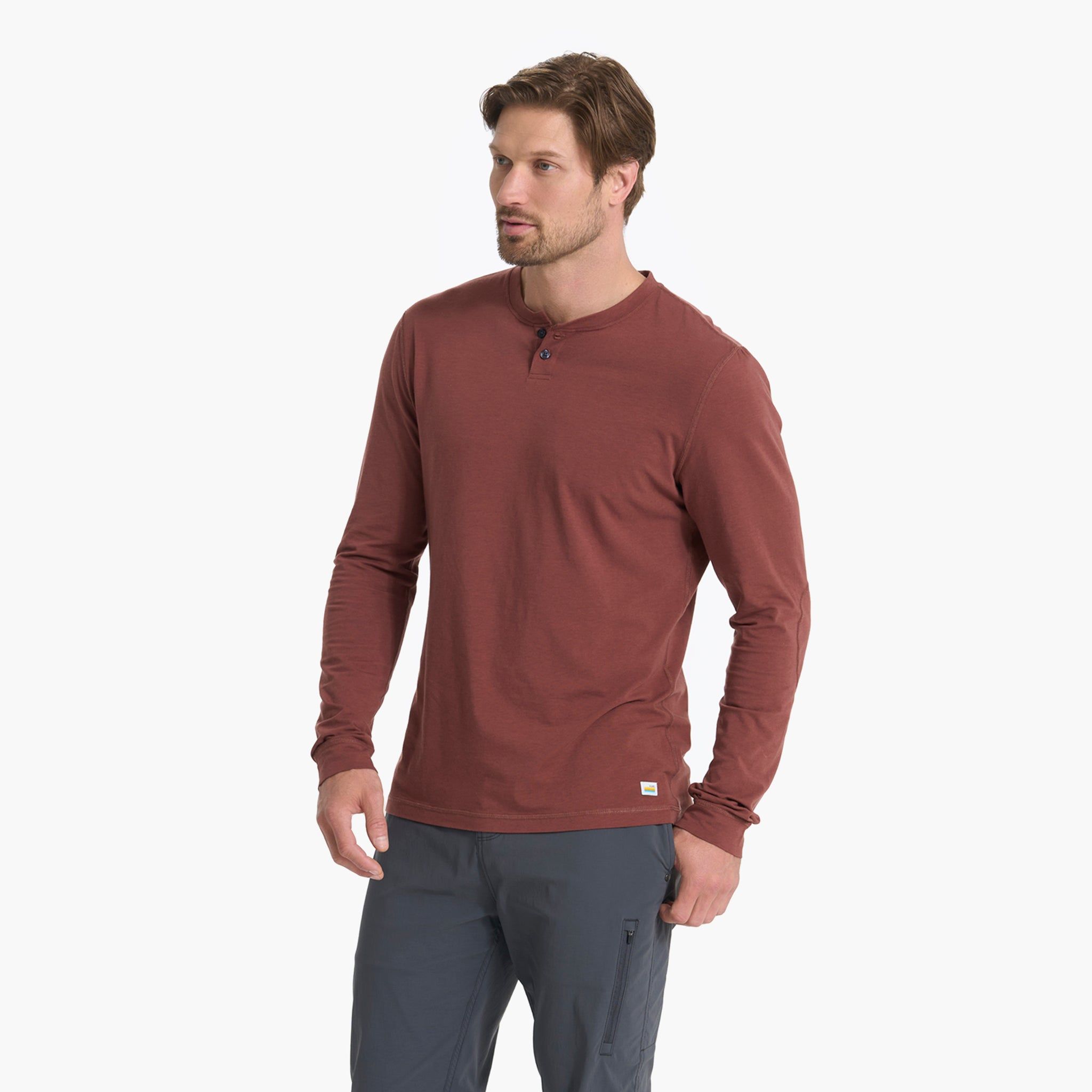 Long-Sleeve Ever Henley | Cedar sold by Vuori product image thumbnail 4