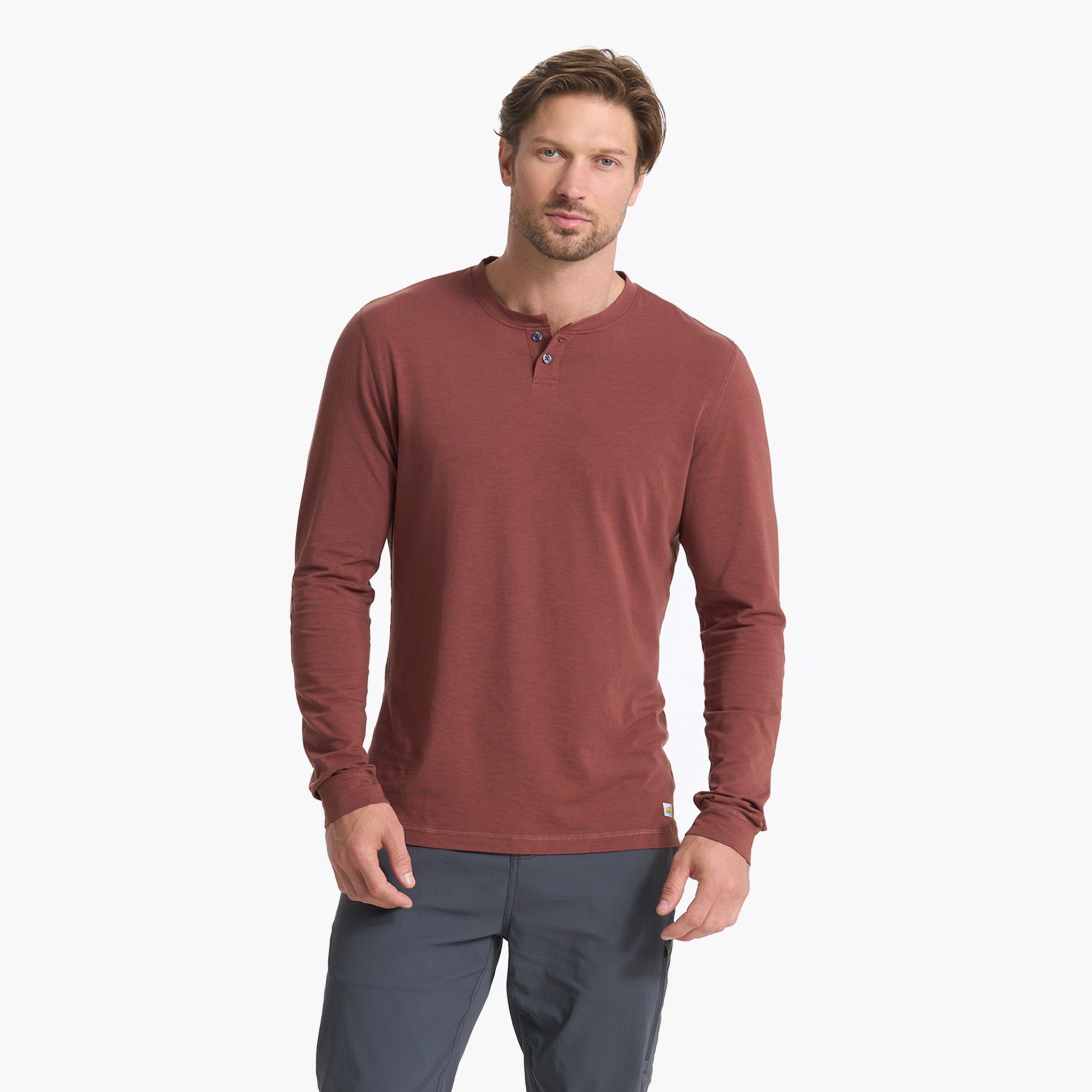 Long-Sleeve Ever Henley | Cedar sold by Vuori product image thumbnail 2
