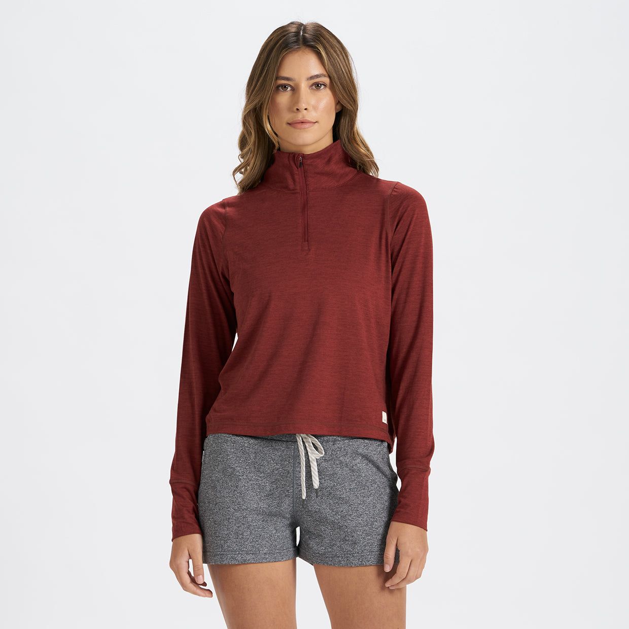 Crescent Half Zip | Spice Heather sold by Vuori