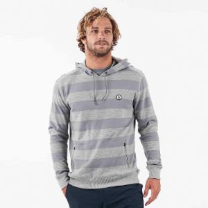 Clark Hoodie | Heather Grey Stripe sold by Vuori