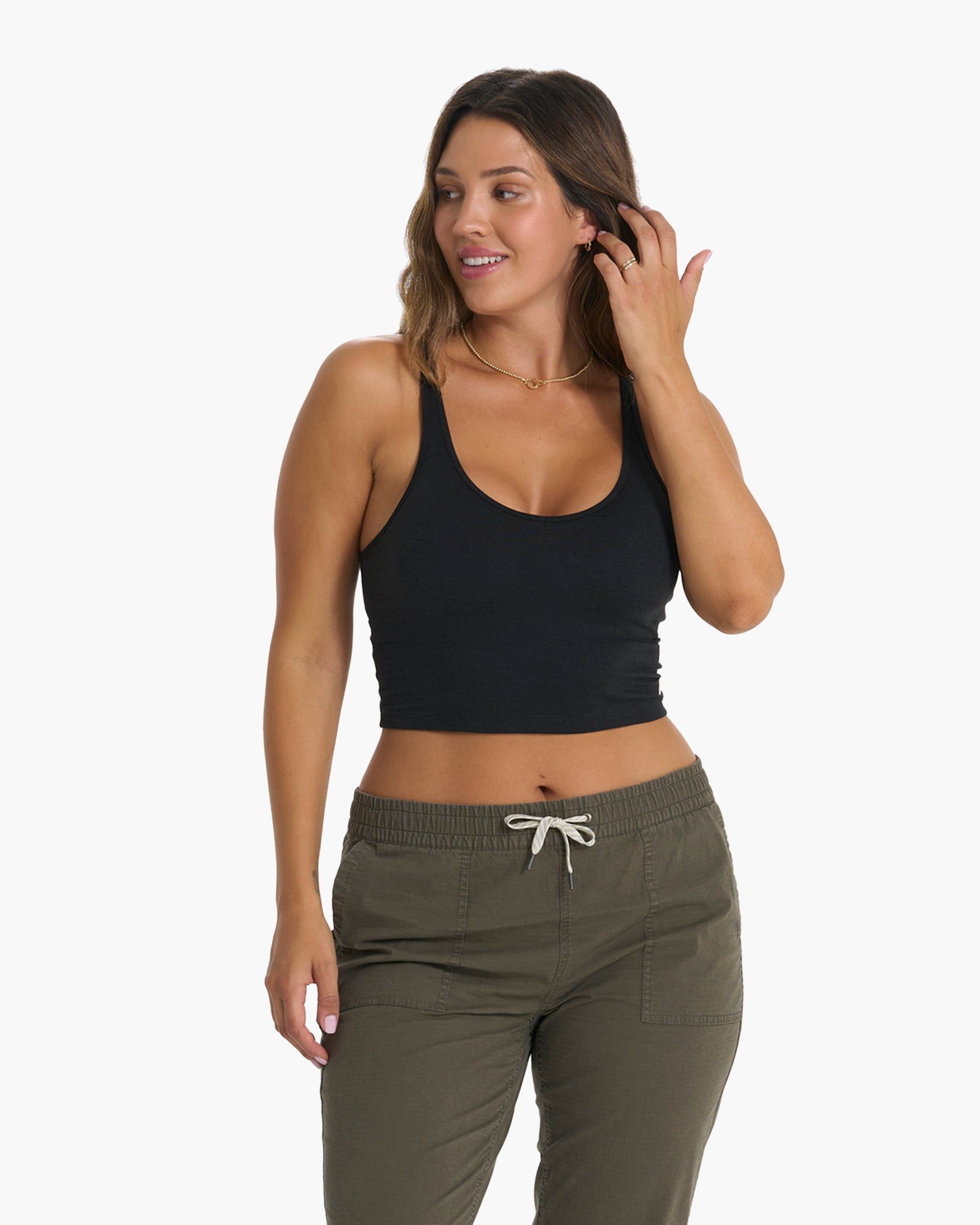 Halo Performance Crop | Black Heather sold by Vuori product image thumbnail 2