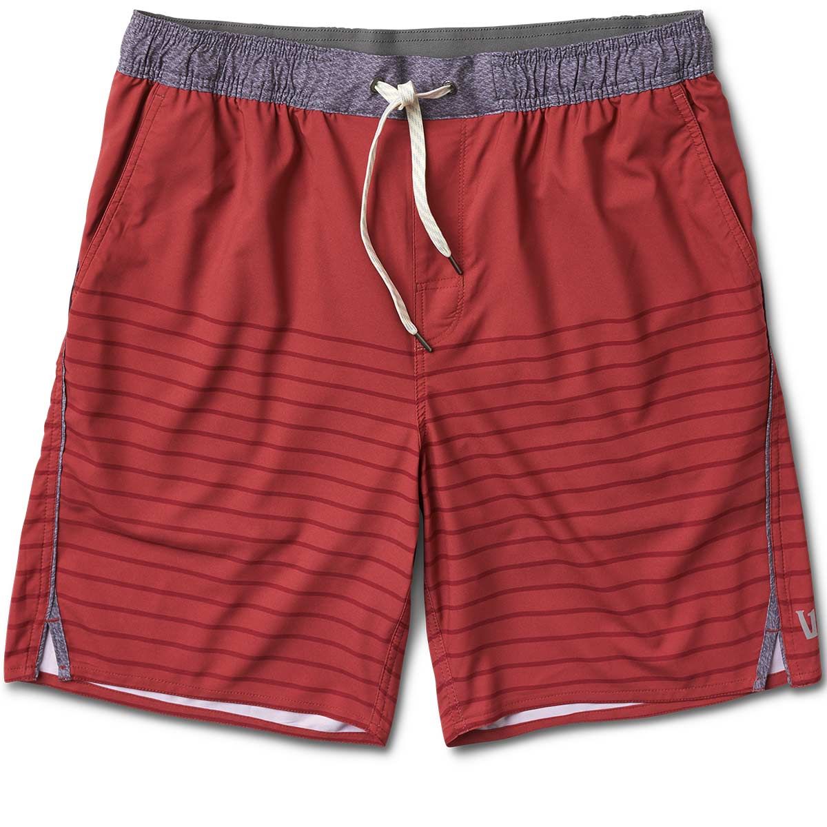 Trail Short | Deep Red Tonal Stripe sold by Vuori