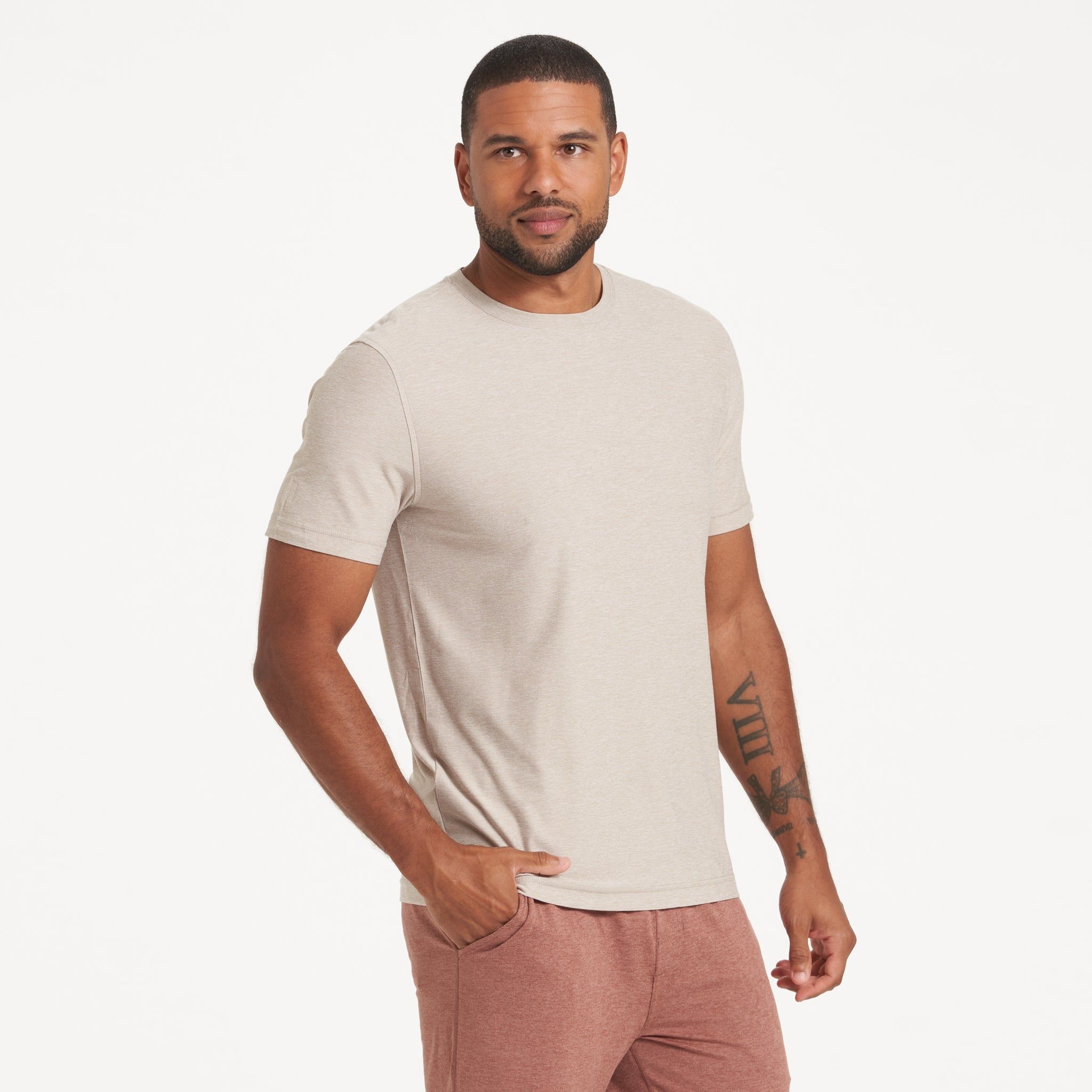 Strato Tech Tee | Oyster Heather sold by Vuori product image thumbnail 4