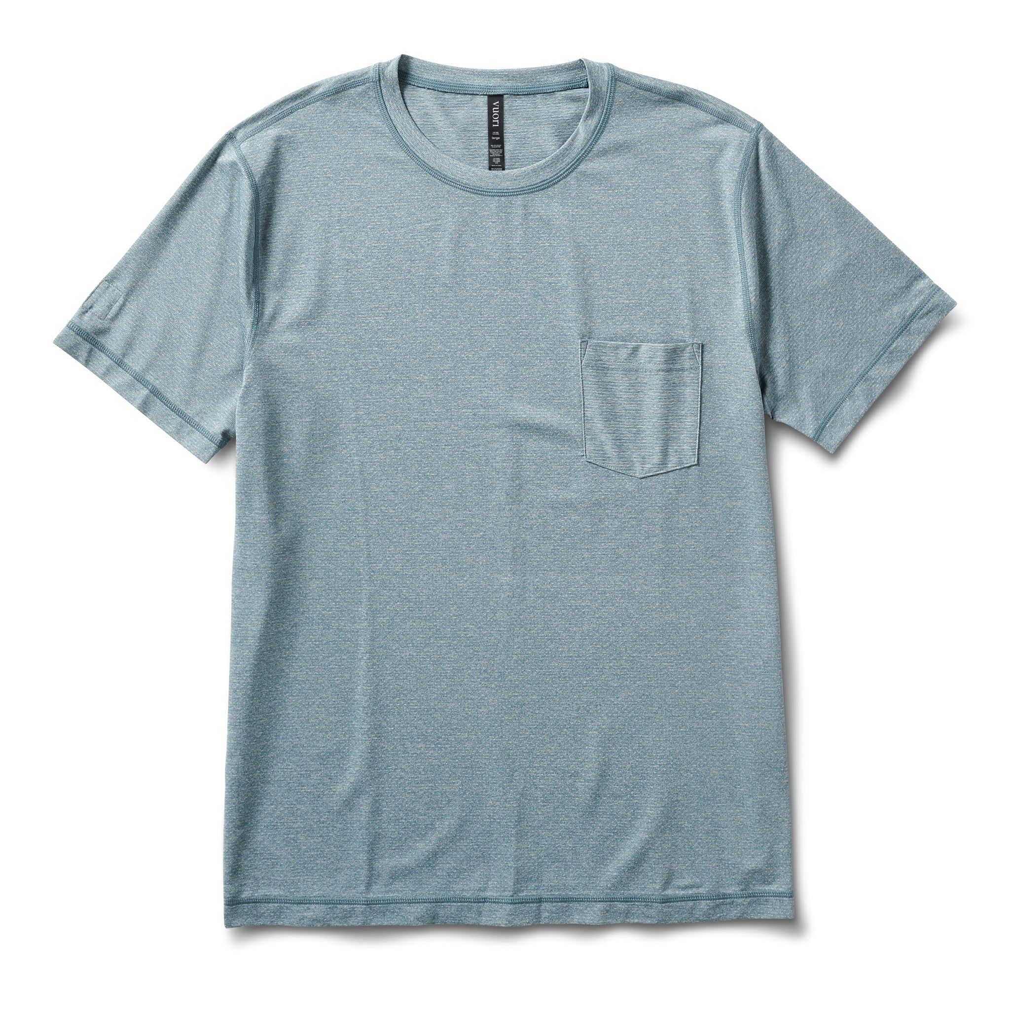 Tradewind Performance Tee | Steel Blue Heather sold by Vuori
