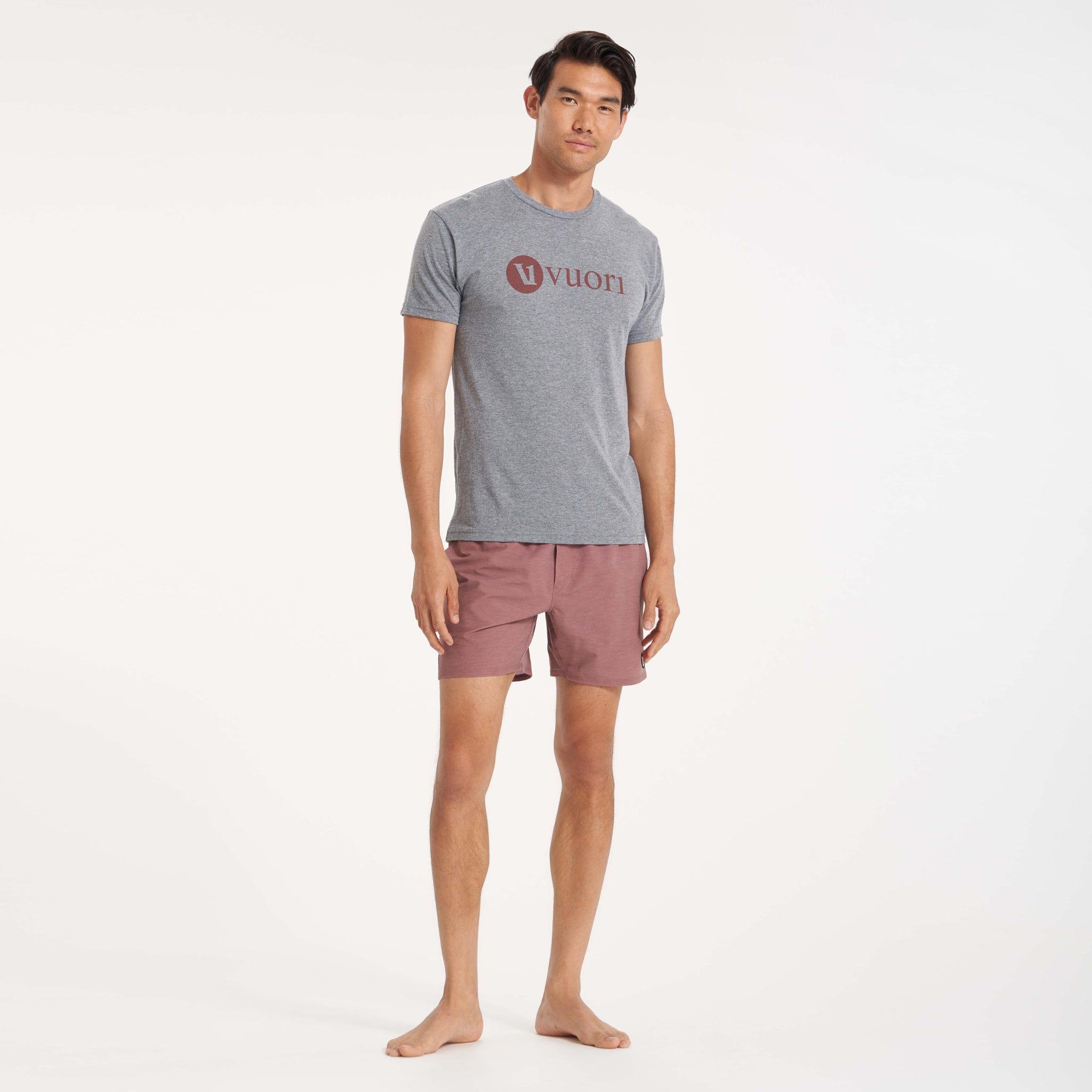 V1 Vuori Wordmark Logo Tee | Heather Grey Cedar sold by Vuori product image thumbnail 3