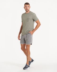 Banks Short | Grey Engineered Stripe sold by Vuori
