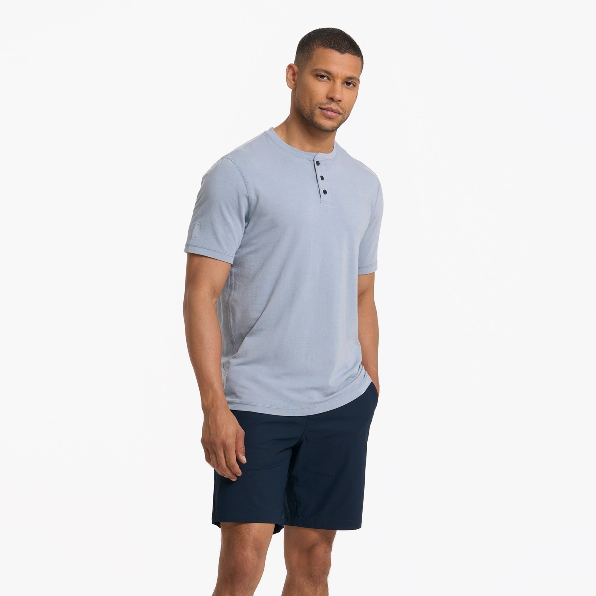 Short Sleeve Ever Henley | Light Cloud sold by Vuori product image thumbnail 3