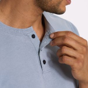 Short Sleeve Ever Henley | Light Cloud sold by Vuori