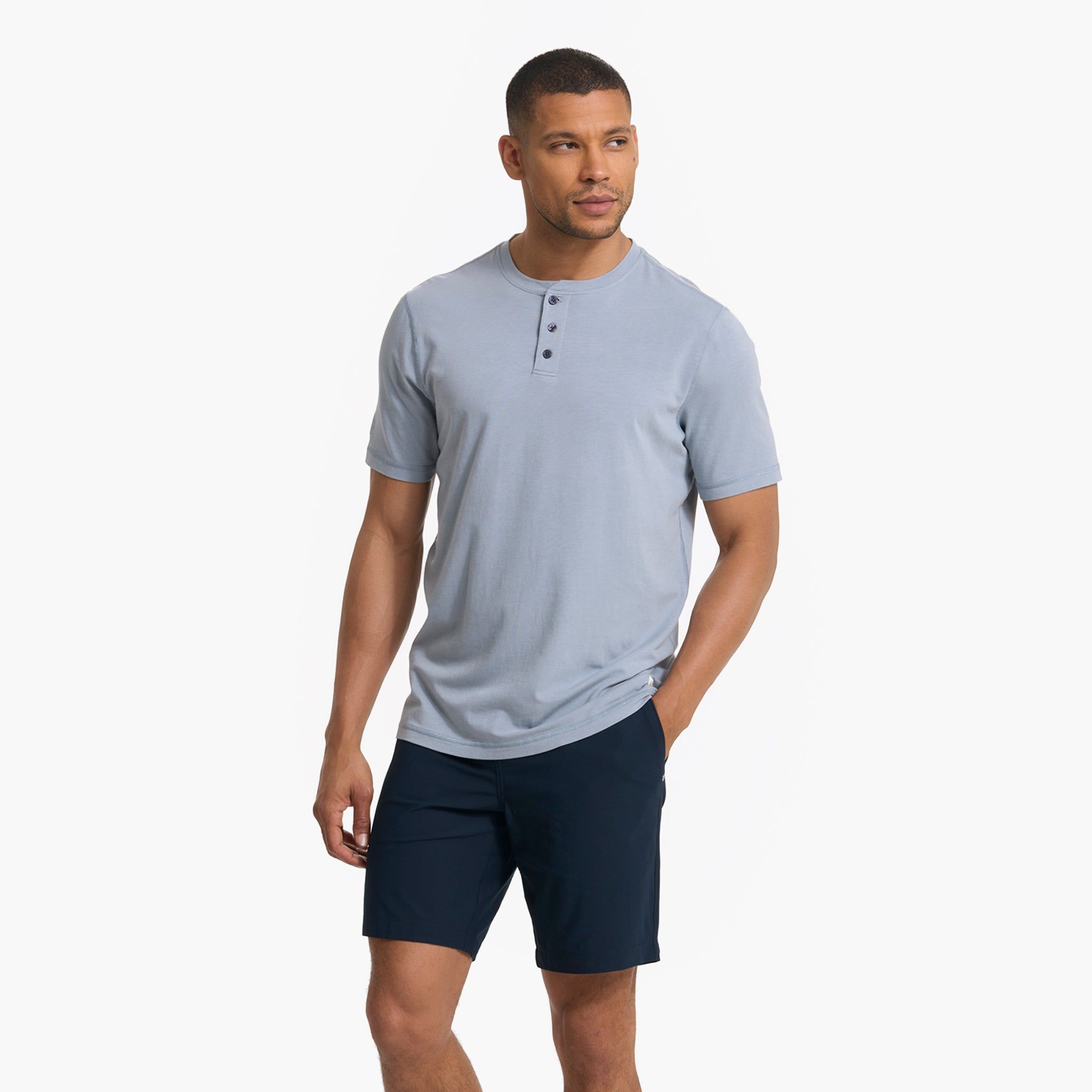 Short Sleeve Ever Henley | Light Cloud sold by Vuori product image thumbnail 2
