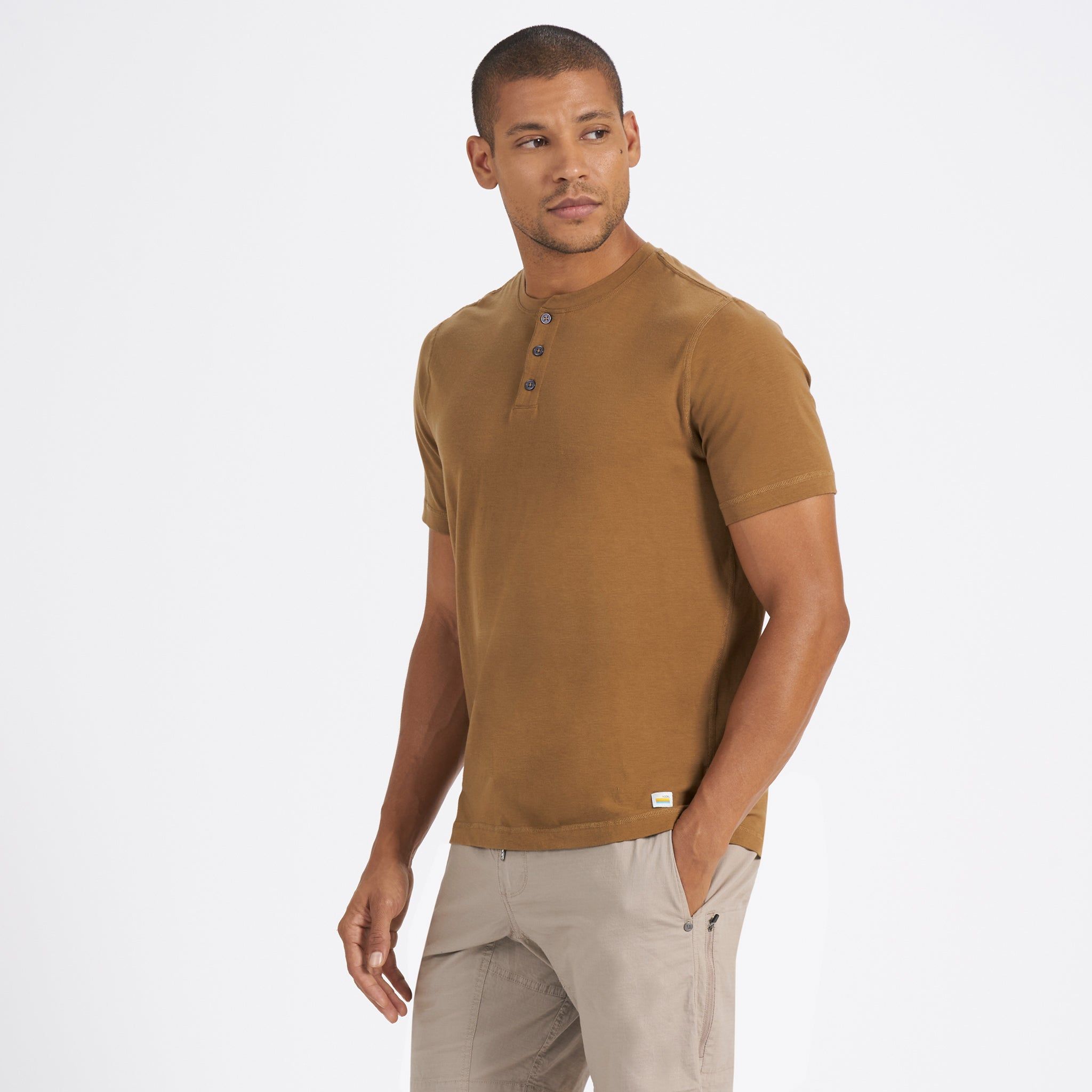Short-Sleeve Ever Henley | Tobacco sold by Vuori product image thumbnail 2