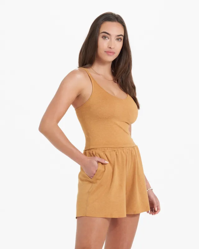 Halo Performance Crop | Flax Heather sold by Vuori
