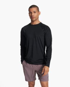 Long Sleeve Viewpoint Performance Tee | Black sold by Vuori