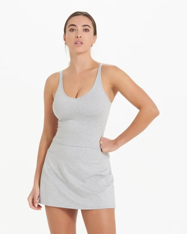 Halo Performance Crop | Pale Grey Heather sold by Vuori