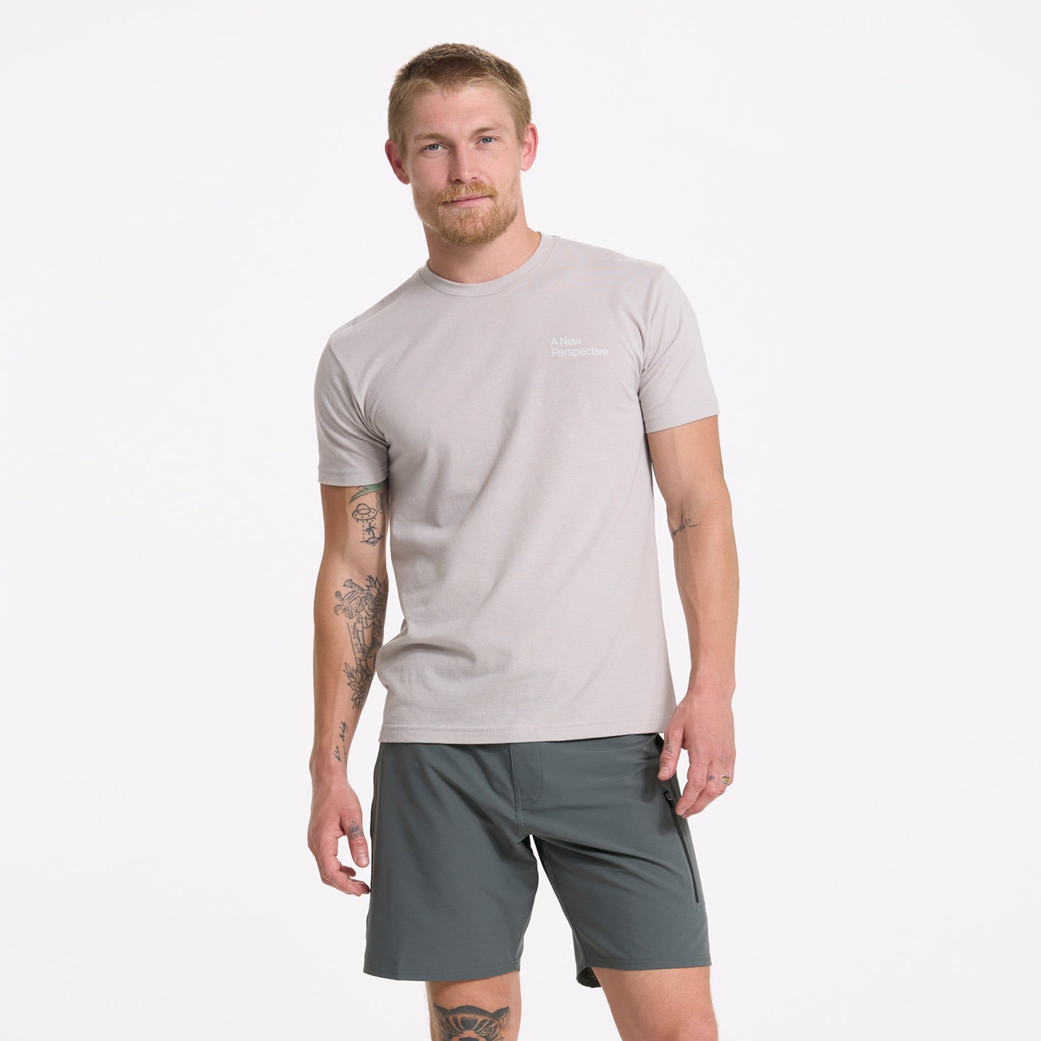 Dimension Tee | Light Grey sold by Vuori product image thumbnail 3