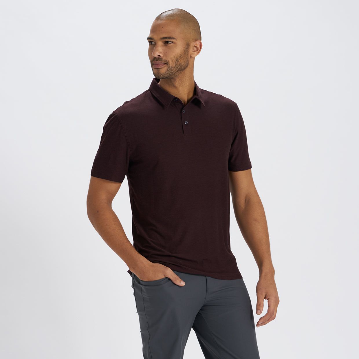 Strato Tech Polo | Oxblood Heather sold by Vuori product image thumbnail 2