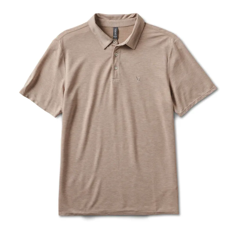 Knit Twill Polo | Camel Heather made by Vuori