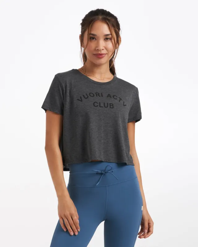 Womens ACTV Club Tee | Charcoal Heather sold by Vuori