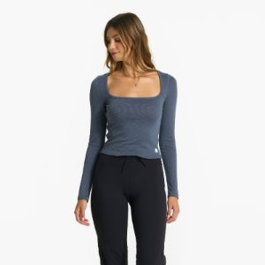 Long-Sleeve Sunrise Square Neck | Azure sold by Vuori