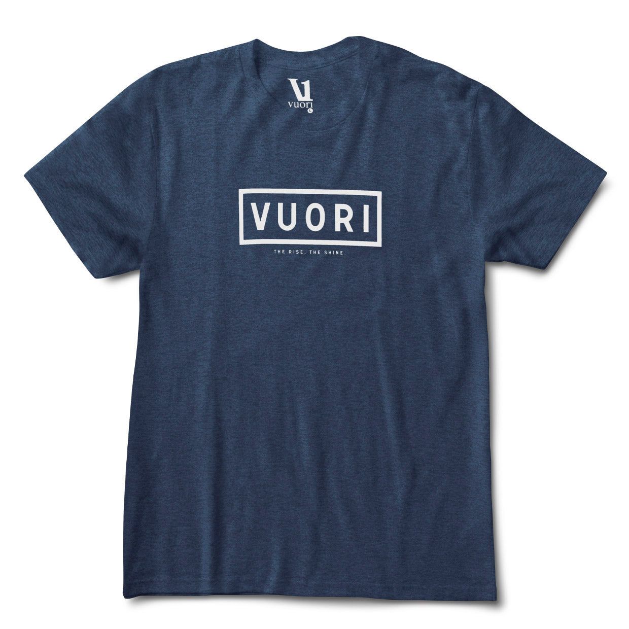Boxed Vuori Tee | Navy Heather sold by Vuori