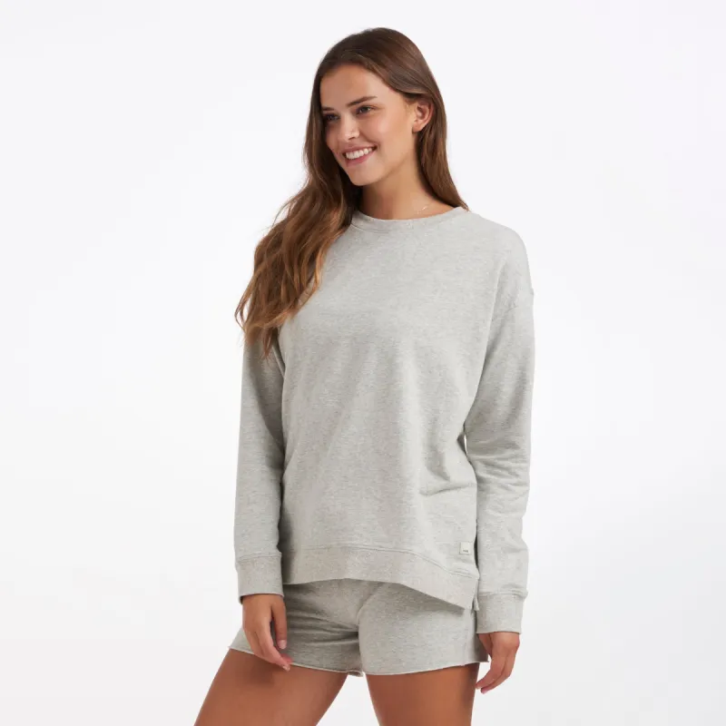 Laguna Oversized Crew | Light Heather Grey sold by Vuori