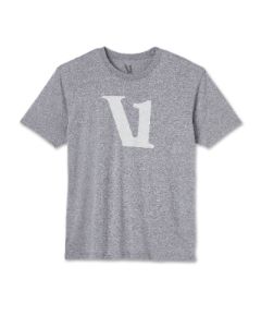 V1 Logo Tee | Heather Grey/White sold by Vuori