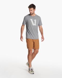 V1 Logo Tee | Heather Grey/White sold by Vuori