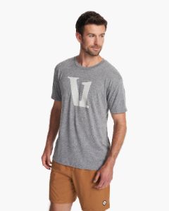 V1 Logo Tee | Heather Grey/White sold by Vuori